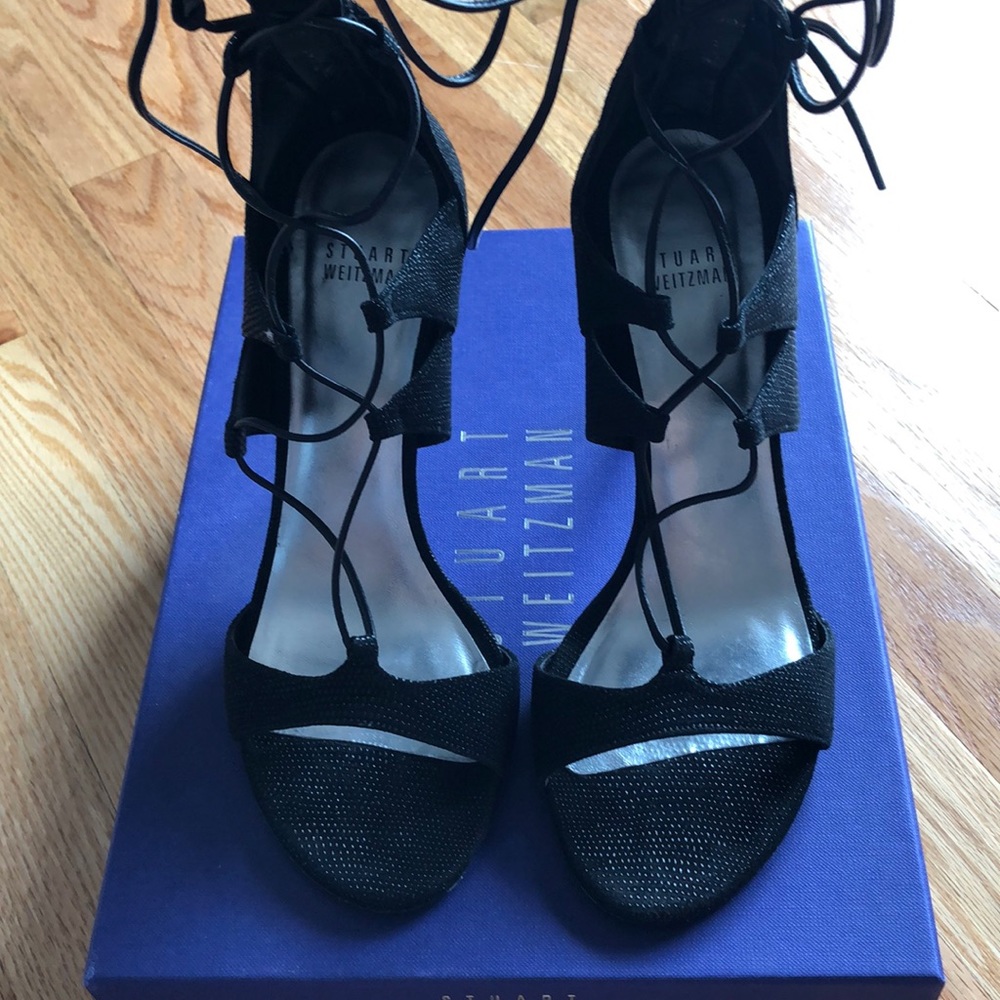 Stewart Weizmann black straps heels